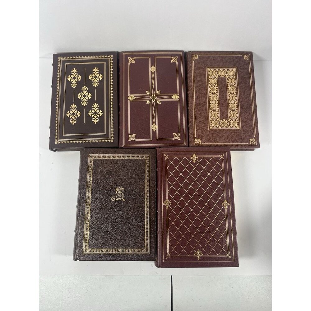 Lot Of 5 Franklin Library Full Leather Books Vintage Decor Collectible Hardcover - Picture 5 of 5